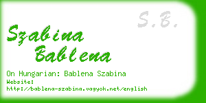 szabina bablena business card
